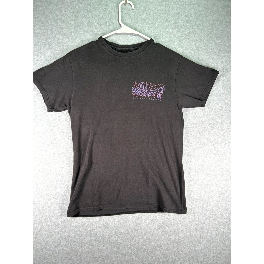 Photo* Neff Shirt Men Small Black Do Nothing Graphic Print Cotton Crew Neck